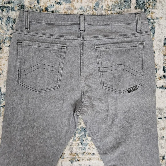 Vans Mens Skinny Jeans 32 x 32 Gray Stretch Denim Off The Wall Skate Style - Picture 10 of 10